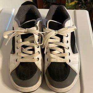 Etnies black white and gray shoes